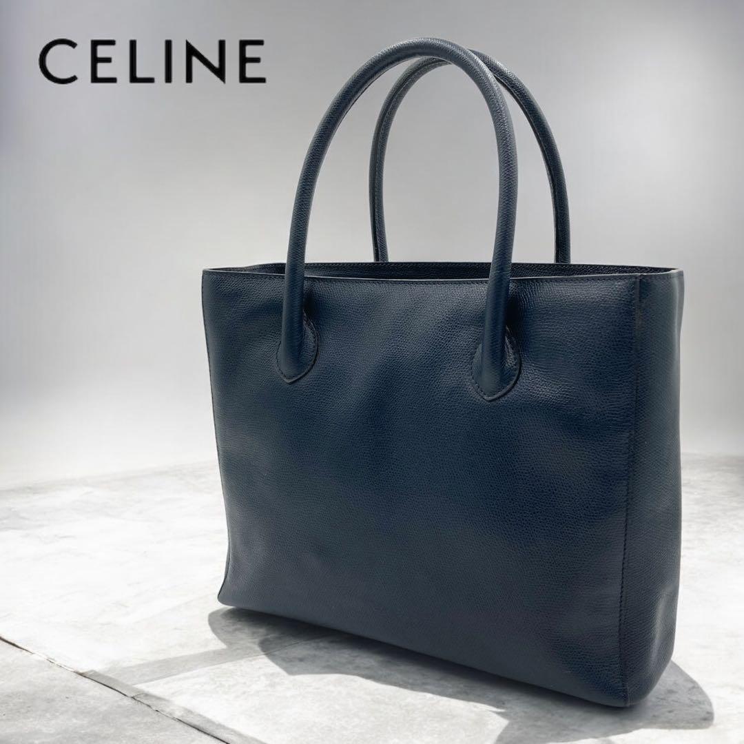 CELINE セリーヌ ハンドバッグ ネイビー レザー イタリア製 CELINE（セリーヌ） ハンドバッグ レザー ネイビー : ブランドバリュー