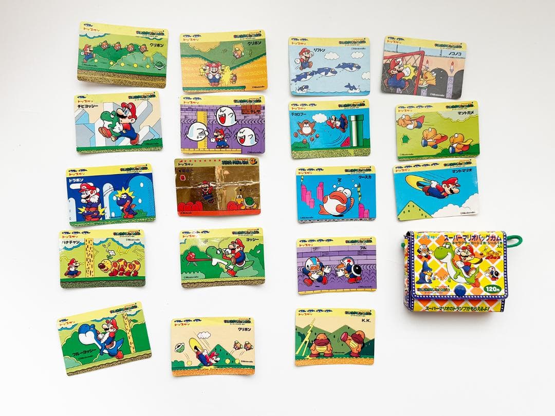 スーパーマリオ　バッグガム　トップサン　カード18枚　ドラボン　キラ　空箱