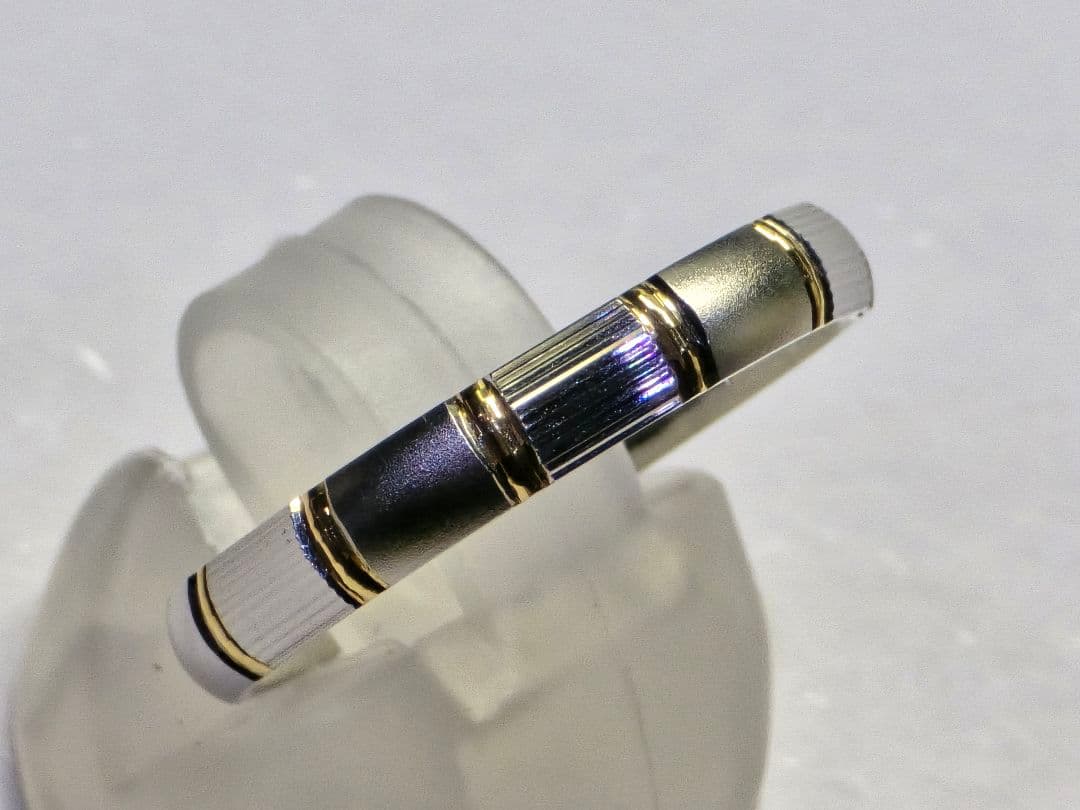 ゆかセリーヌ プラチナPt850/K18 3.5g 17号ストライプリング