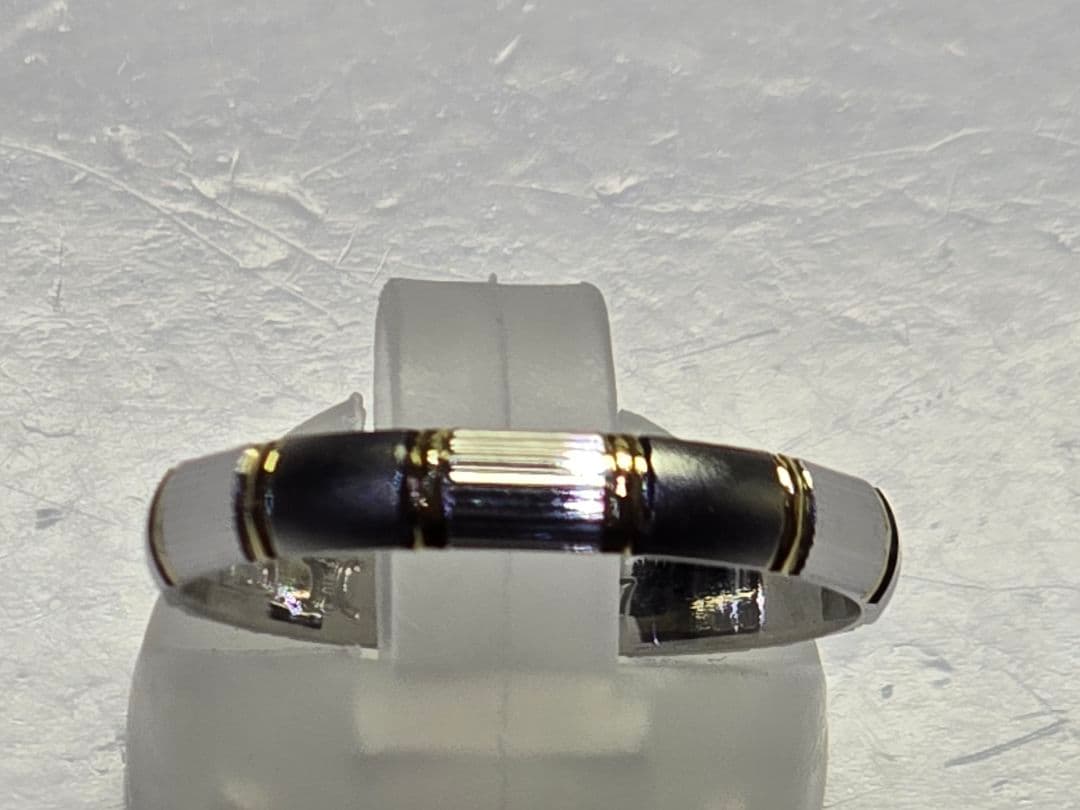 ゆかセリーヌ プラチナPt850/K18 3.5g 17号ストライプリング