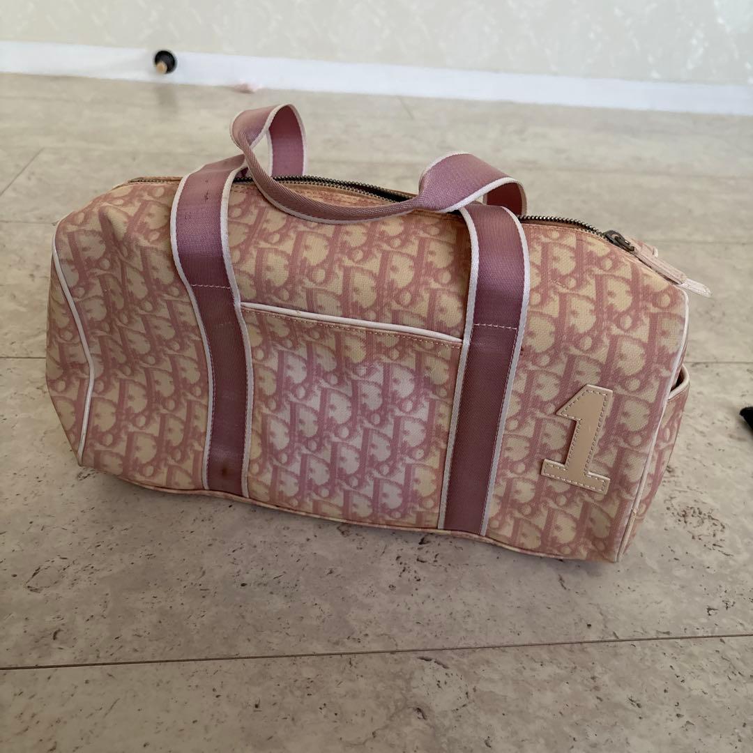DIOR ピンクトロッター　ボストンバッグ 美品 希少 Dior 花柄 ピンク トロッター ハンドバッグ ディオール