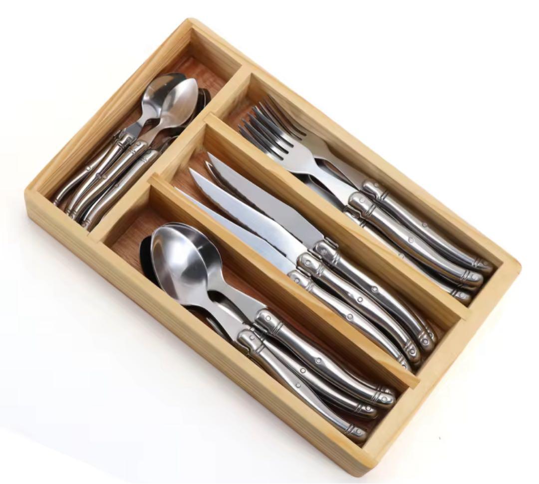 Laguiole カトラリーセット ２４本入り刻印なし木箱付き　シルバー 楽天市場】ライヨール（ラギオール） ディナーカトラリー24ピース