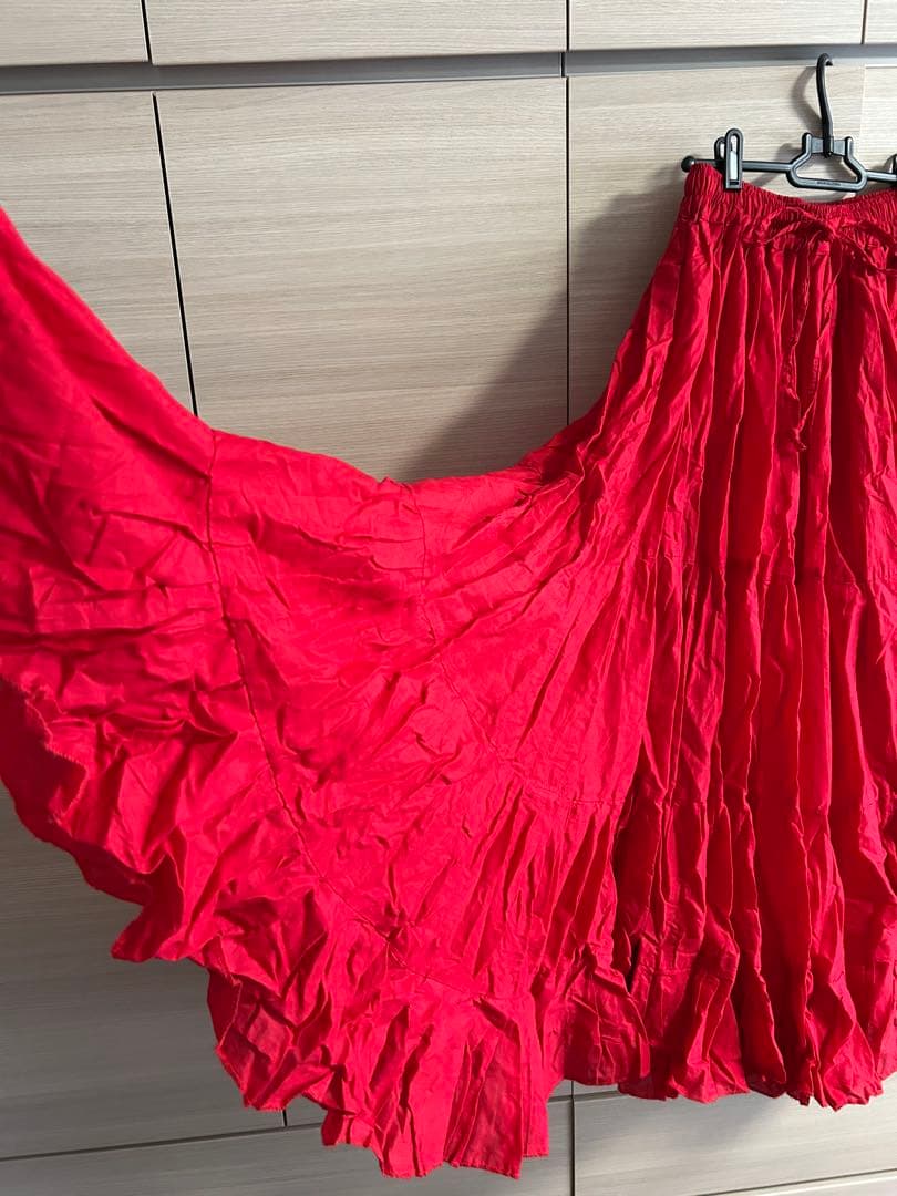 ベリーダンス　ジプシースカート　25ヤード　赤