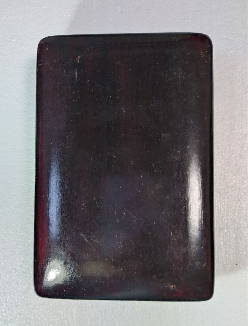 端渓硯の硯石 漆塗り 黒色 約240mm x 150mm 工芸品