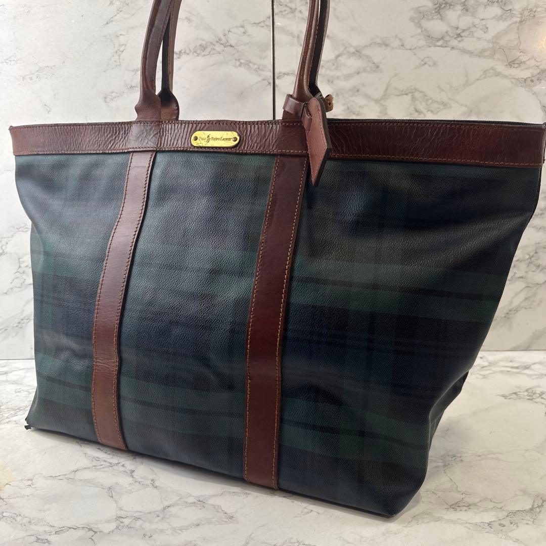 POLO RALPH LAUREN ポロラルフローレン 本革 ラージトートバッグ