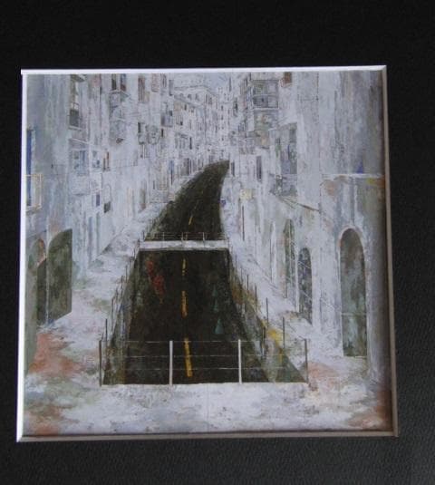 山下彰一、【風の止んだ日】、希少な額装用画集より、新品額装付、状態良好