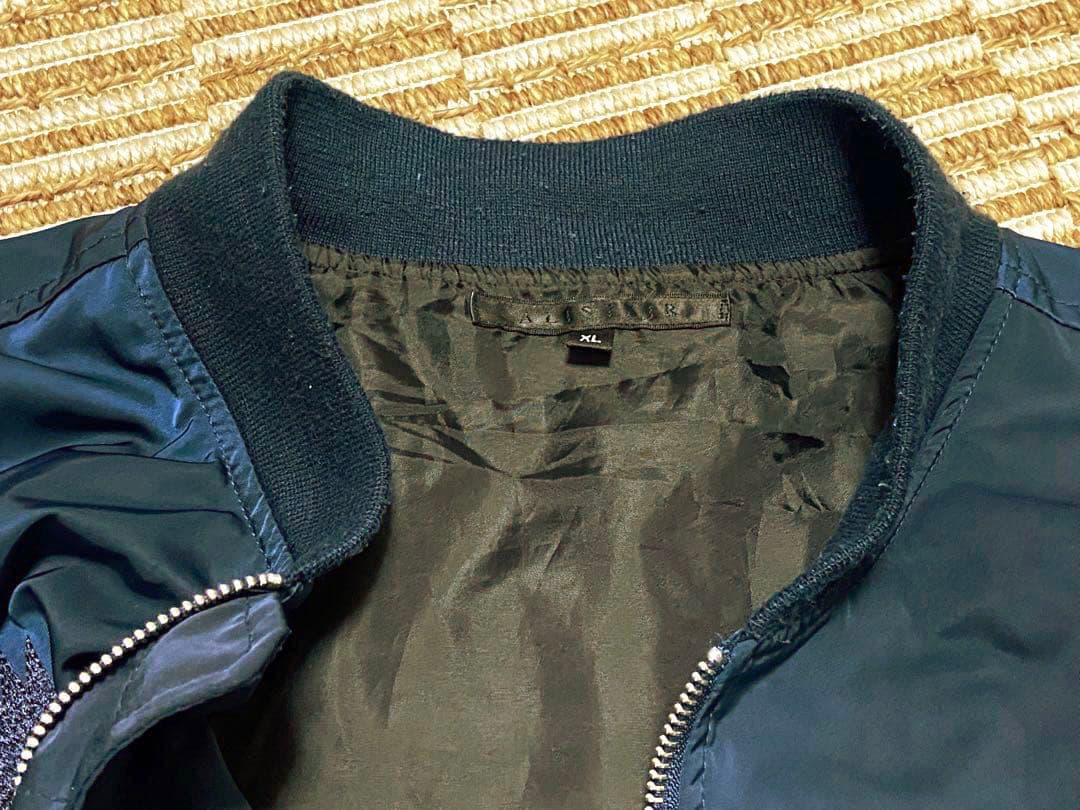 アリステア スカジャン MA-1 両面刺繍 鷹 和柄 刺繍ジャケットXL