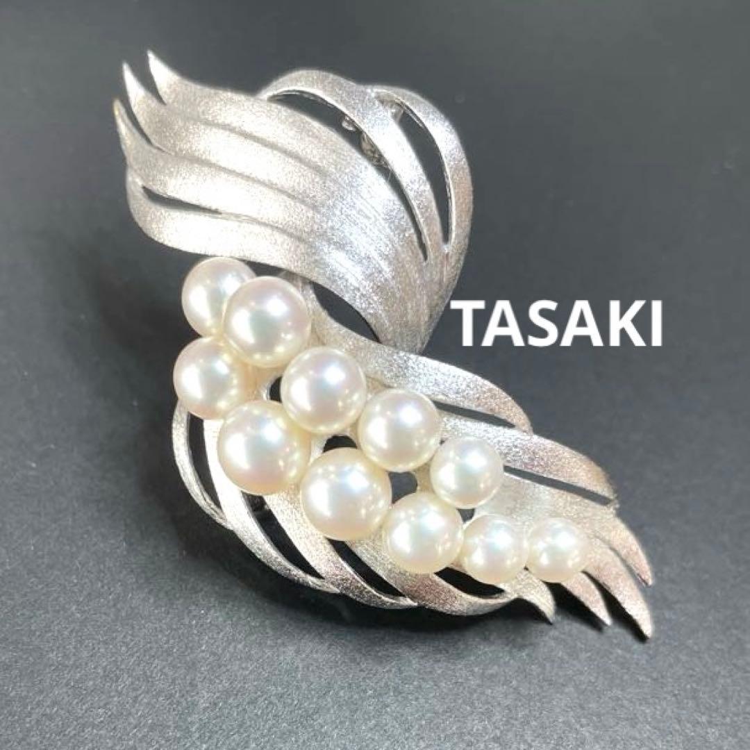 タサキ　パールブローチ　あこや真珠　入学式　卒業式　本真珠　コサージュ　刻印