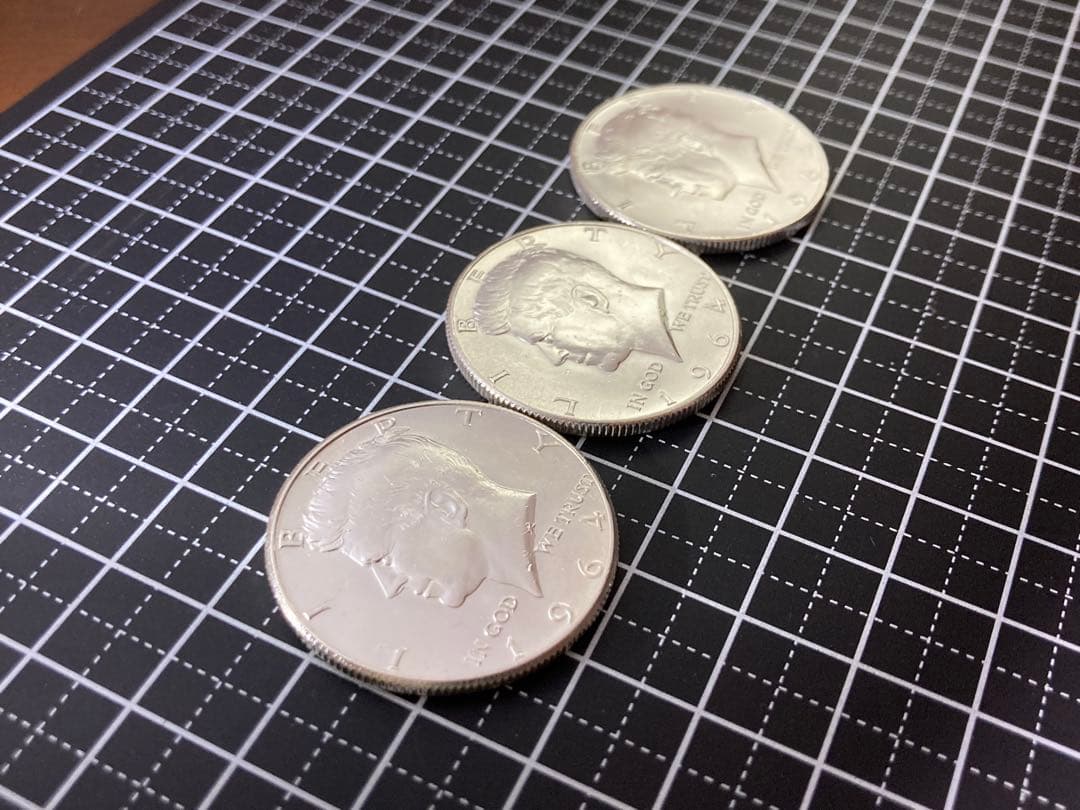 《アメリカ》ケネディハーフダラー銀貨3枚(1964年)