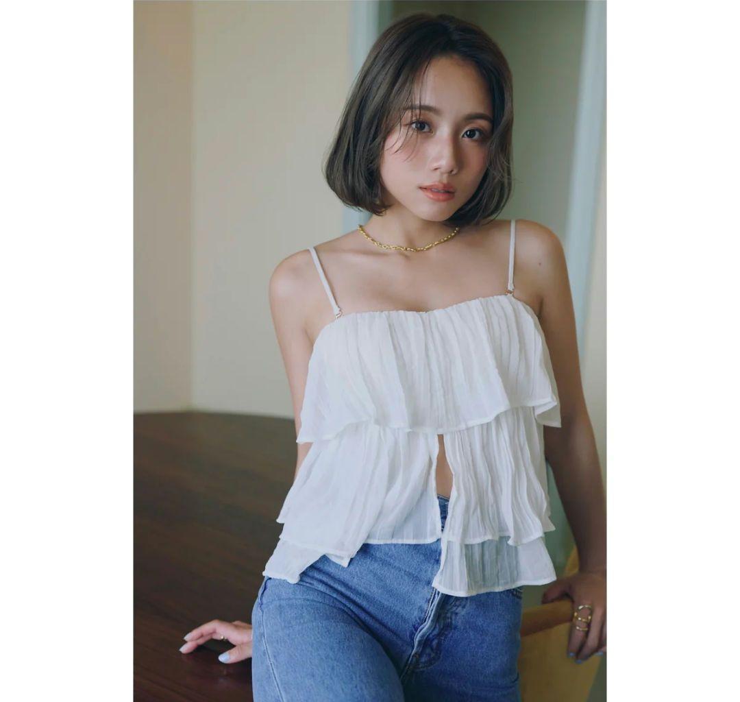 searoomlynn collab パッドinフリル 2wayキャミソール M