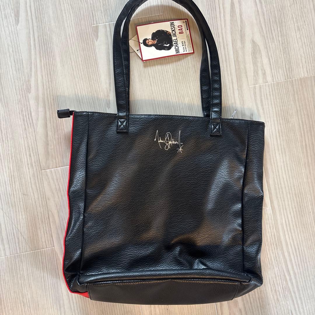 マイケル・ジャクソン BAD トートバッグ 黒/赤 新品タグ付き - メルカリ