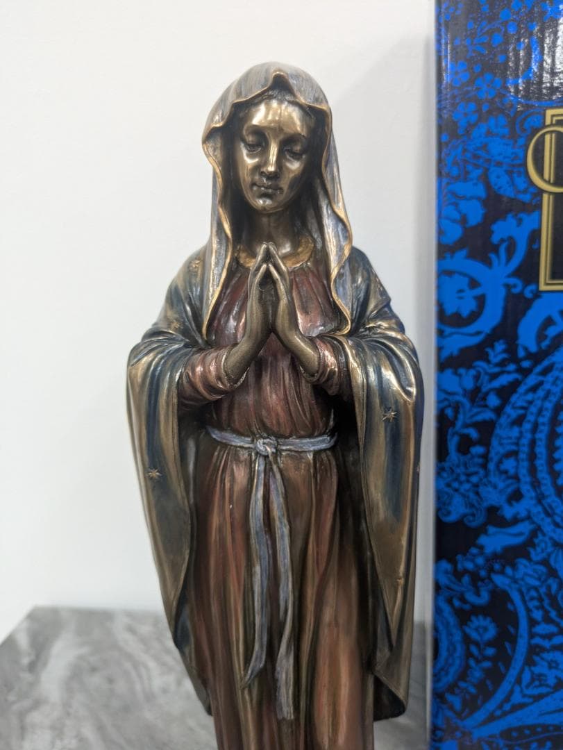 聖母マリア像 ブロンズ風 彫像 彫刻　約30㎝