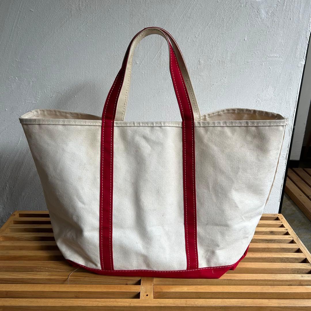 80S 2色タグ L.L.Bean ロングハンドル トートバッグ 赤 XL