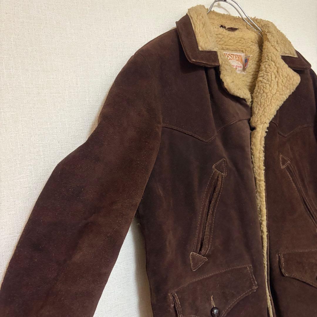 Schott WESTERN ボア スエード レザージャケット ブラウン USA - メルカリ