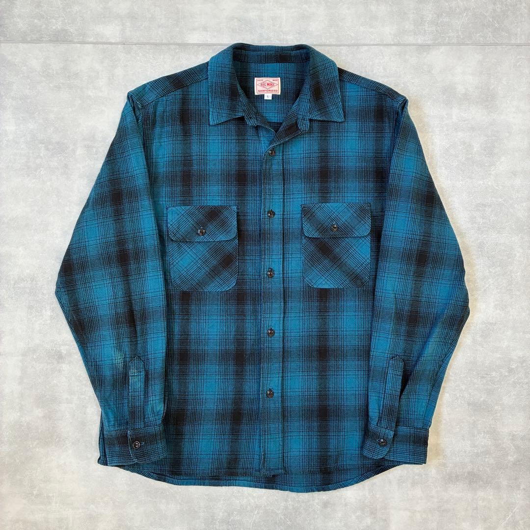 【超美品】BIG MIKE ビッグマイク オンブレチェック ヘビーネルシャツ L BIG MIKE（ビッグマイク） 復刻 長袖 オンブレチェック ヘビー