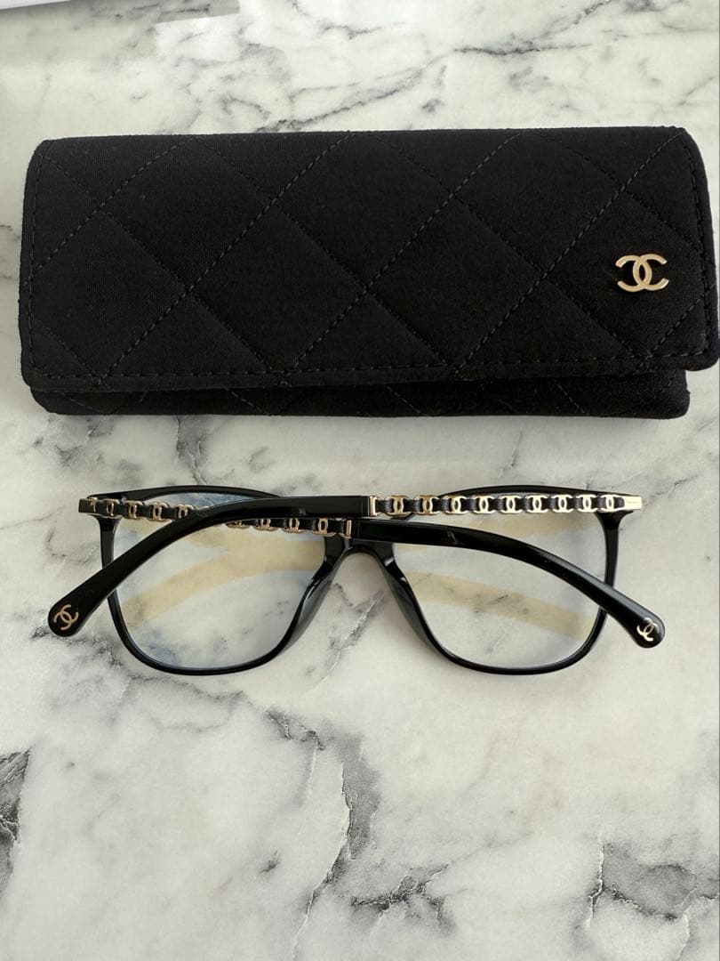 CHANEL スクエア シェイプ ブルーライトカット アイウェア　正規店購入新品