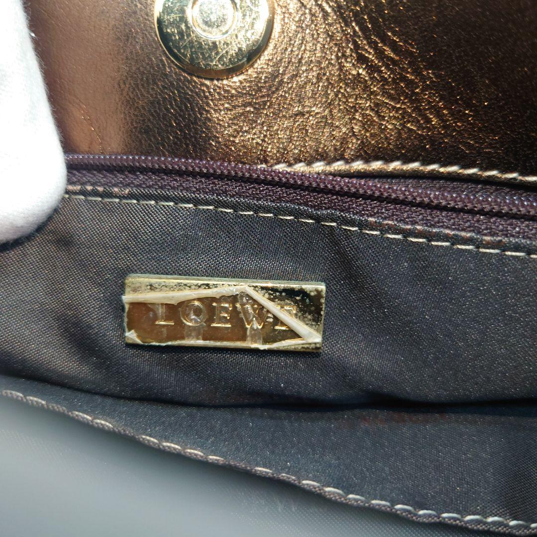 LOEWE ブロンズ 刺繍ロゴ ショッパー トートバッグ 南京錠 - メルカリ