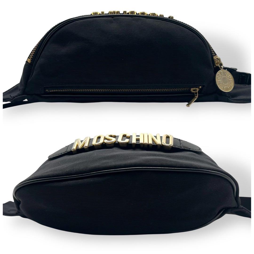 希少 極美品 モスキーノ ビックロゴ ウエストバッグ ボディバッグ G