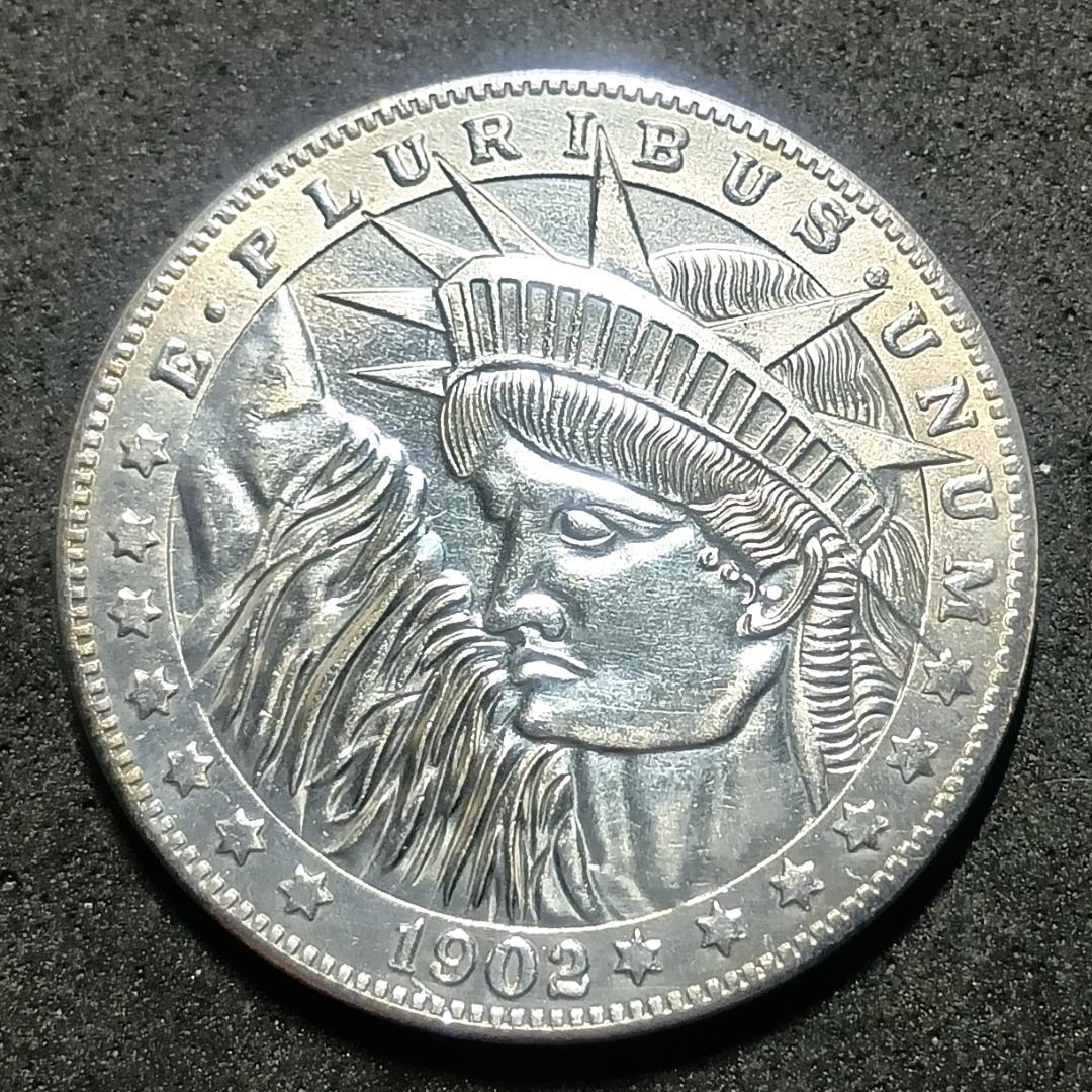 アメリカ銀貨 1902年 自由の女神像 モルガンダラー 貿易銀 コイン ⑰