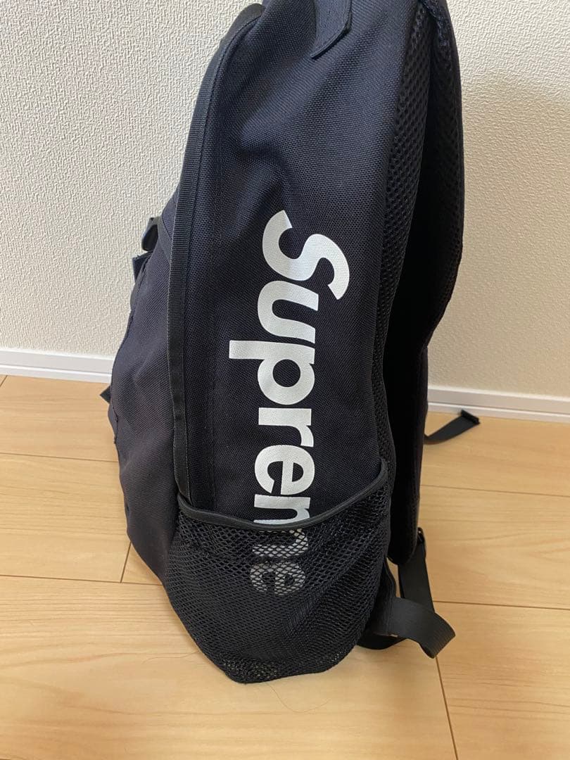 14SS Supreme シュプリーム　バッグパック　ブラック 即決 レア 14SS SUPREME バックパック BLACK レシート付 サイドロゴ