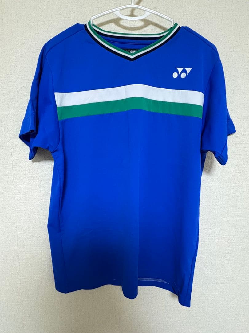 公*o様 YONEX 青 ストライプ Tシャツ M YONEX 10478 ゲームシャツ フィットスタイル ウェア(ユニ/メンズ