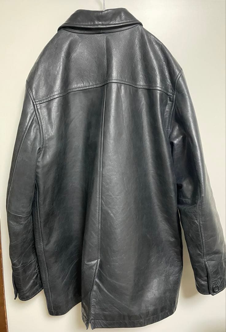 2000s old gap レザー カーコート 野村訓市 着用 ブラック 牛革 - メルカリ