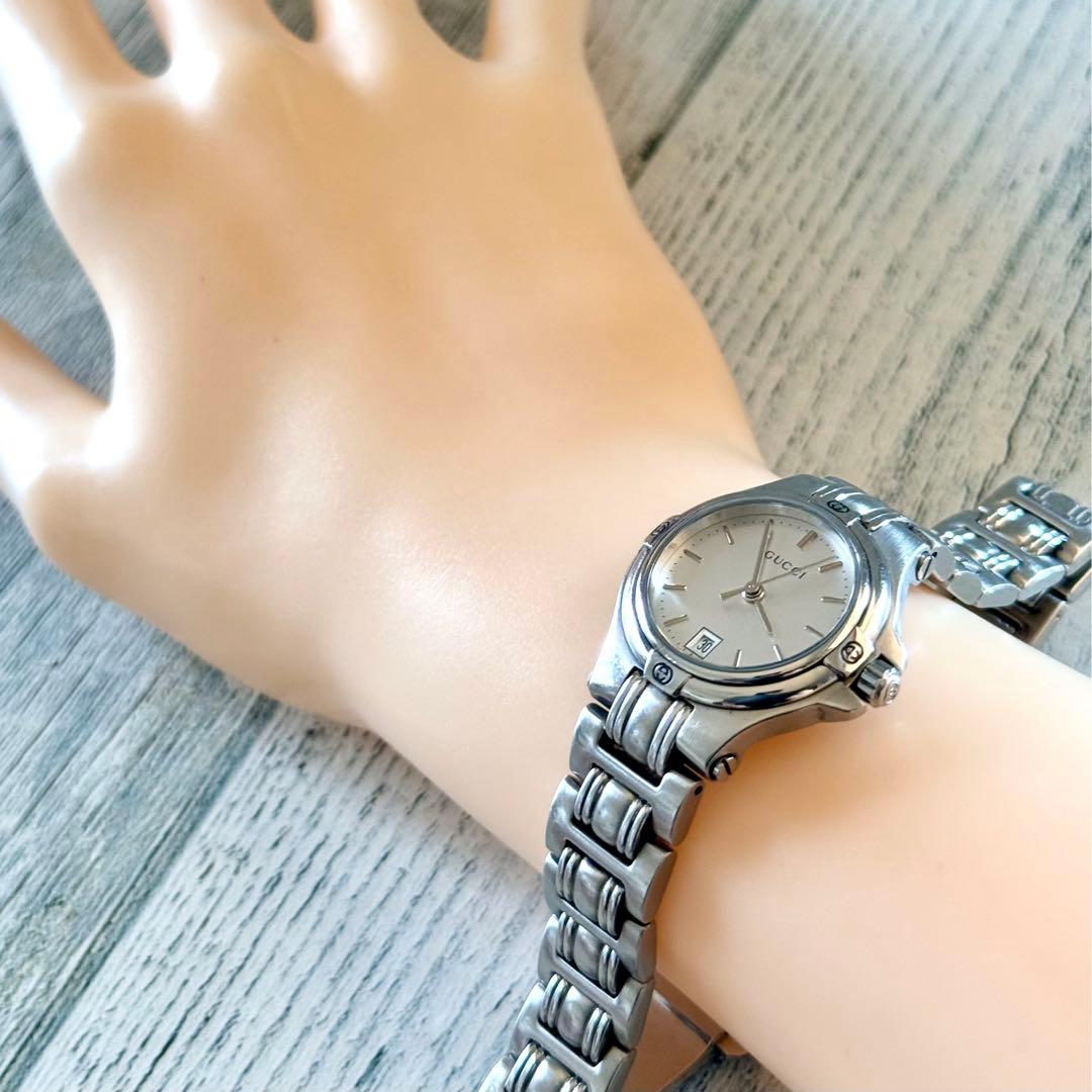 電池交換済】グッチ GUCCI 腕時計 9040L レディース シルバー - メルカリ
