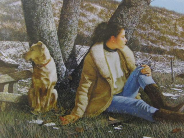 島 成園、春宵、希少な画集より、版上サイン入り、新品高級額装付