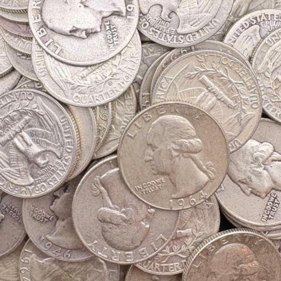 銀貨 約124g 20枚セット1964年以前 25セント 銀90%ドル
