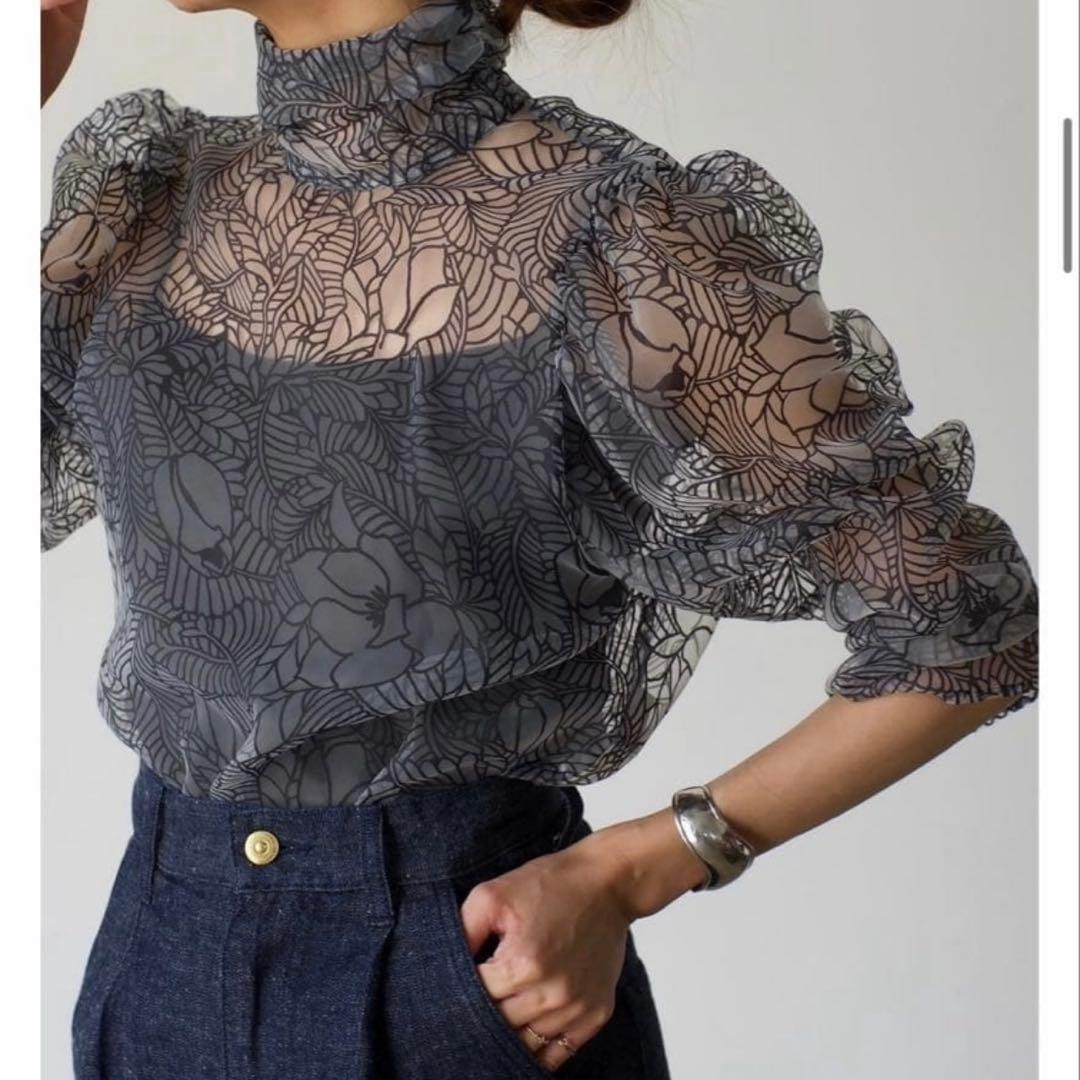 【美品】fumie tanaka レースブラウス 長袖 ハイネック