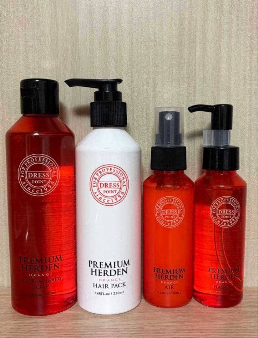 ドレスプレミアムハーデン　シャンプー、ヘアパック 、オイル、ミスト4種セット