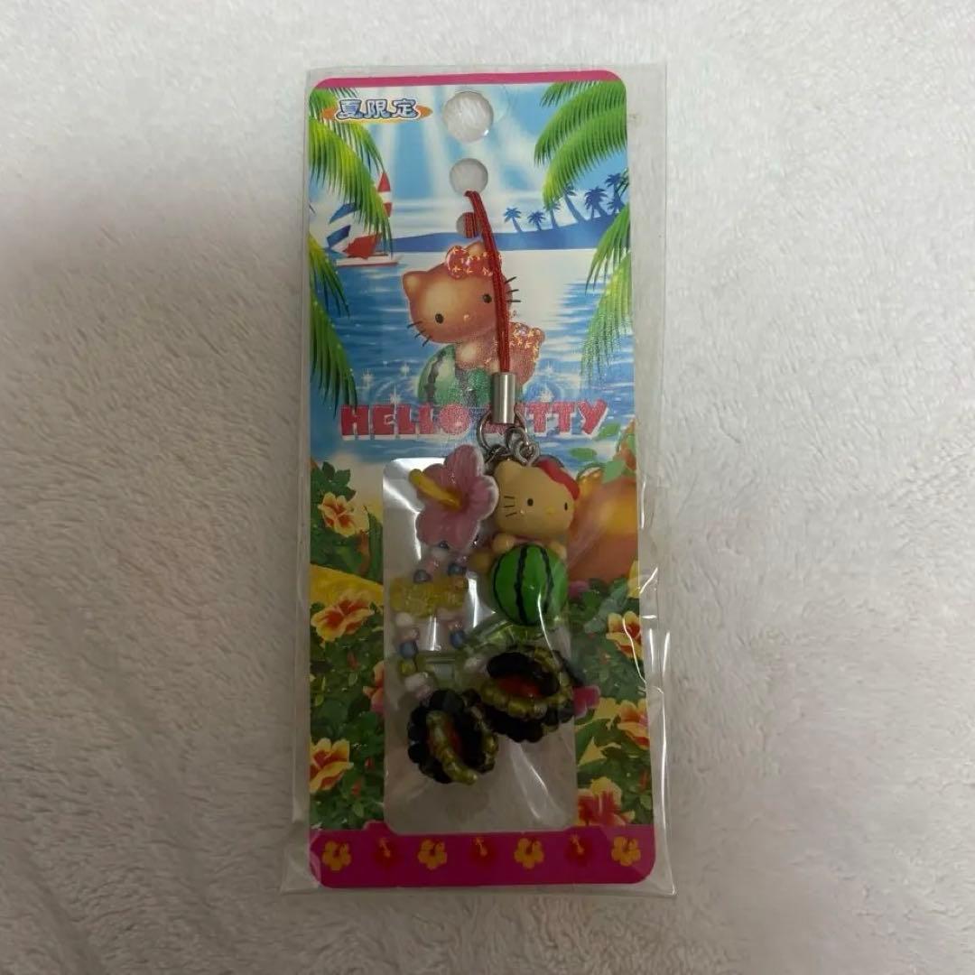 【激レア】ハローキティ 日焼けキティ ご当地 ハイビスカス 根付け ストラップ