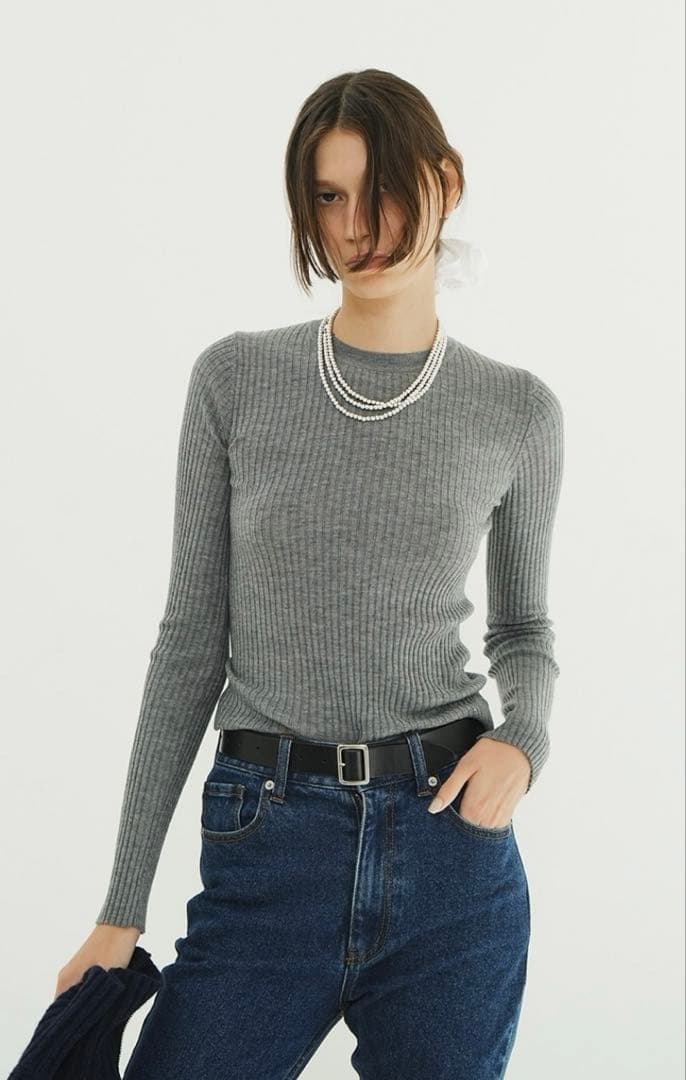 トップス CLANE SHEER RIB KNIT TOPS セール】SHEER RIB KNIT TOPS（ニット/セーター）｜CLANE（クラネ）の