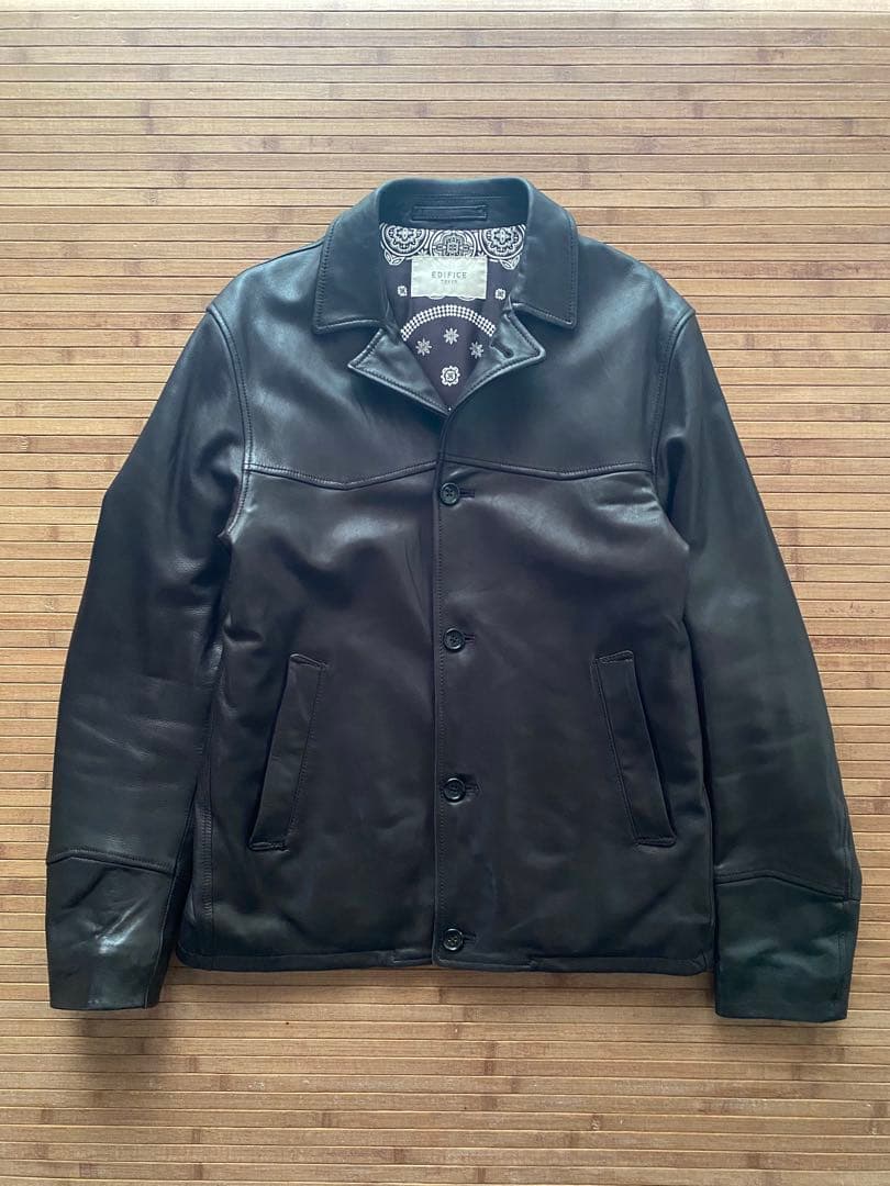 美品 エディフィス EDIFICE TOKYO ラムレザージャケット サイズL