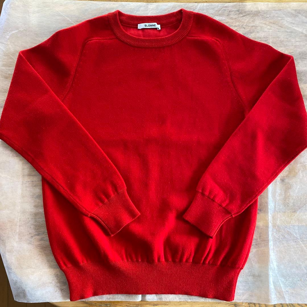 SLOANE スローン 12G天竺ダブルフェイスニットセーター （レッド
