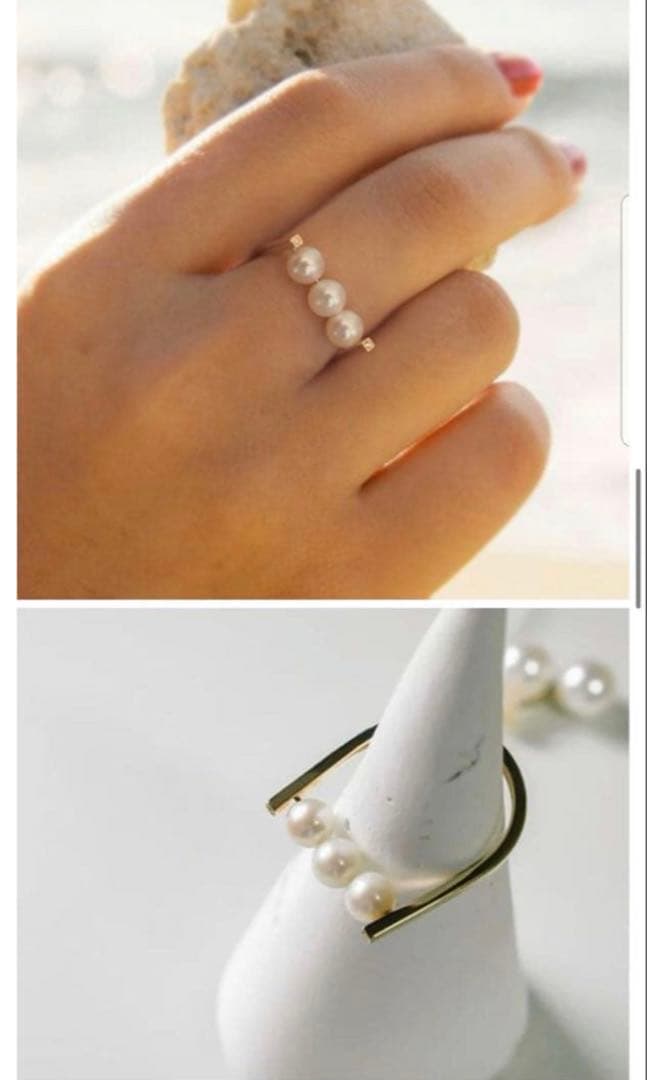 3連 パール ダイヤモンド リング 10K ops toroise トロワゼ11 74809328b_182_d_215.jpg