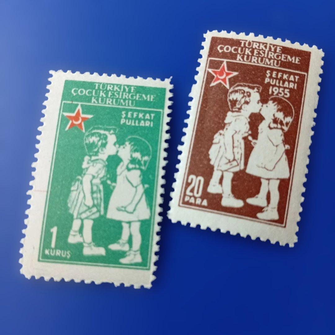 9677 外国切手 トルコ 1955年 児童保護慈善切手 3種 - メルカリ