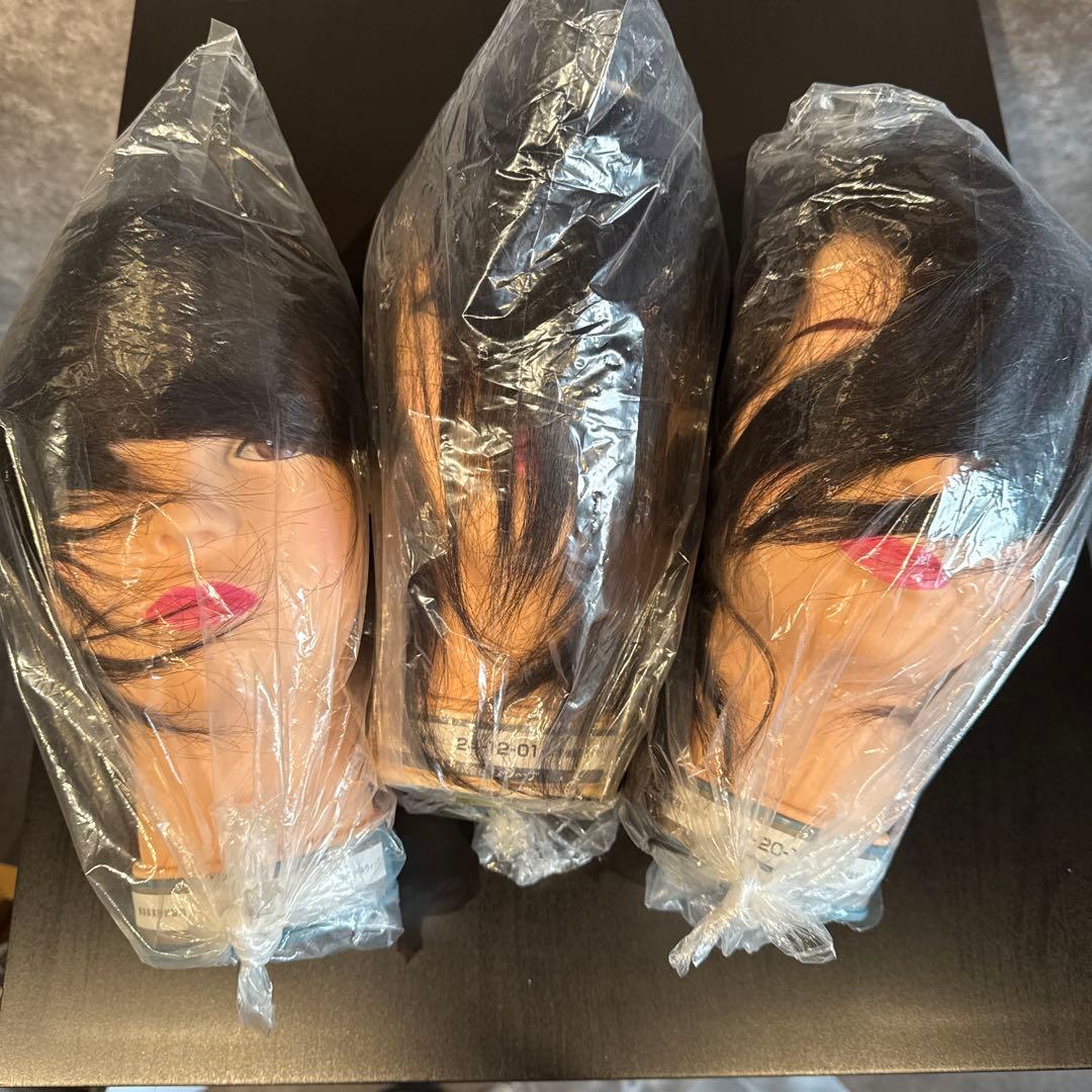 ４体セット 美容師実技試験用ウィッグ ３体 練習用１体 計４体 三矢 24-12-13 国家試験用 毛長 約18cm ハチ周り 約52cm 人毛100%|美容