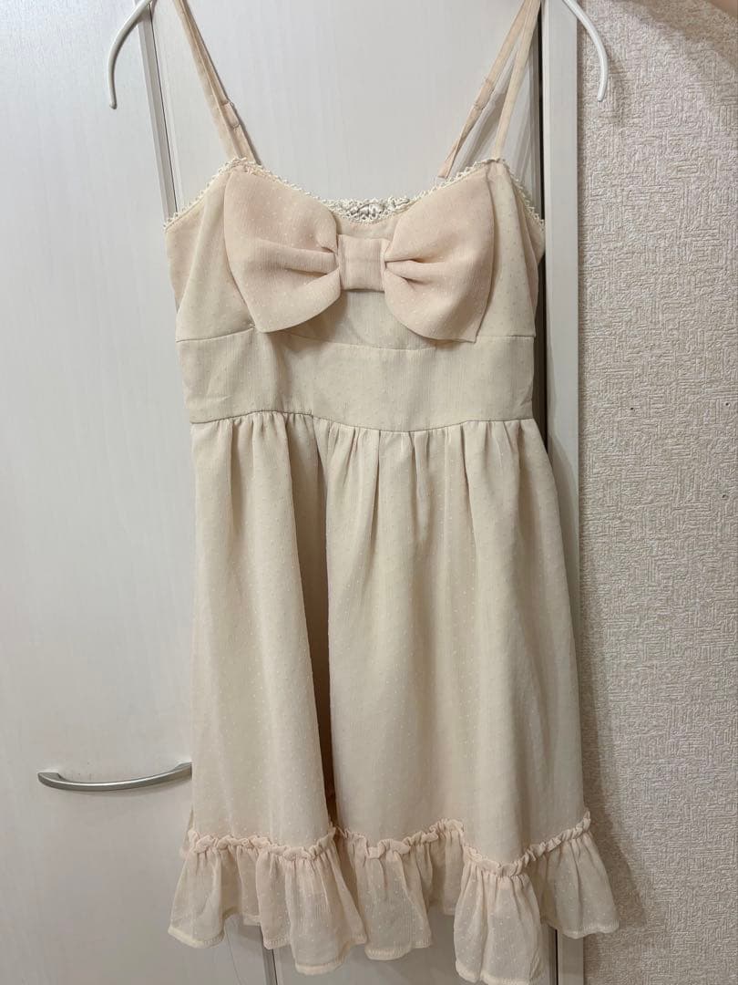 LIZLISA リボンキャミソール ♡LIZ LISA リズリサ♡肩リボン付きキャミソール（オフホワイト