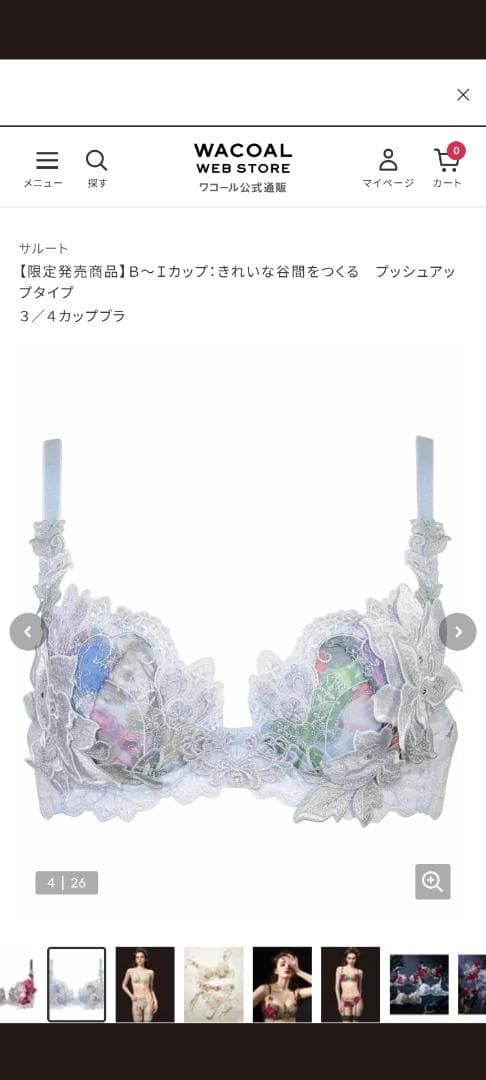 ワコール、サルート90グループブラジャーC75サイズ。