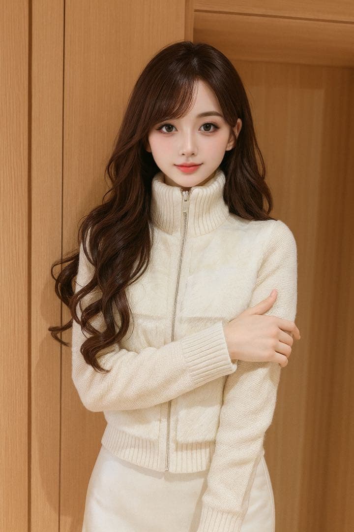 DHOLIC 2WAYニット スリーブ エコファー ダウン ジャンパー 韓国