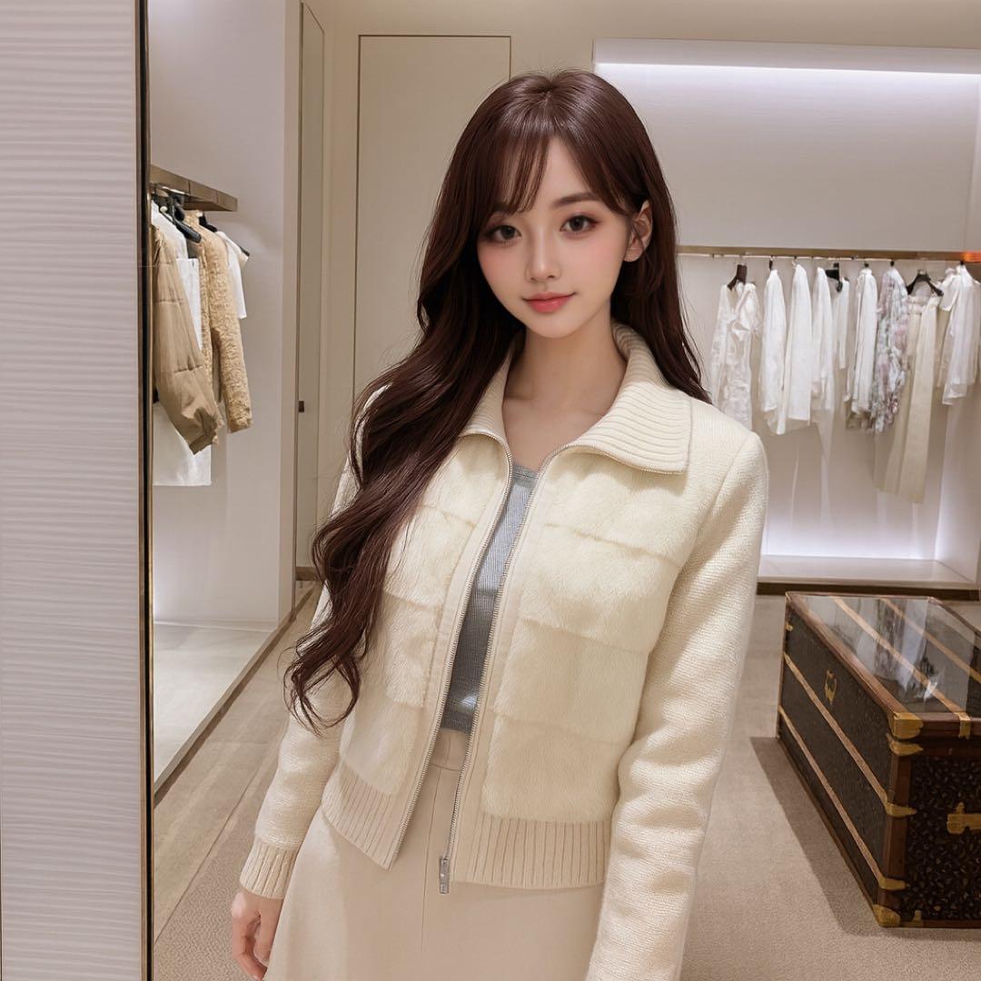 DHOLIC 2WAYニット スリーブ エコファー ダウン ジャンパー 韓国