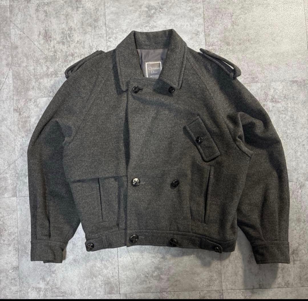 80's　vintage dior short wool bomber j