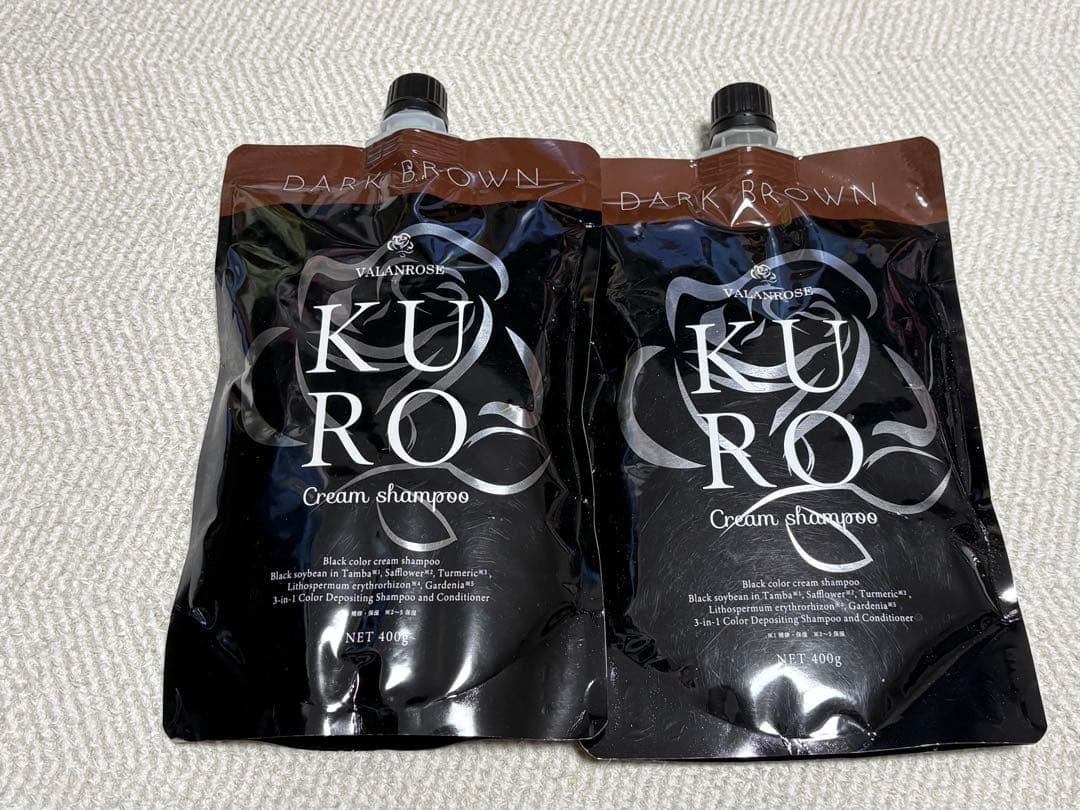 バランローズKURO Cream Shampoo ダークブラウン 400g 2個