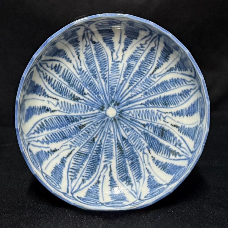 古伊万里 染付 花連文 手塩皿 ③ 5枚組 無傷 完品 江戸期 小皿 豆皿