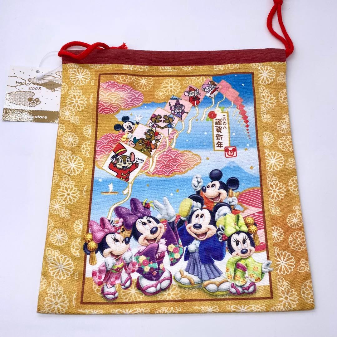 ⑱ 巾着 Disney 正月　2008 着物　和装　ミッキー　ミニー
