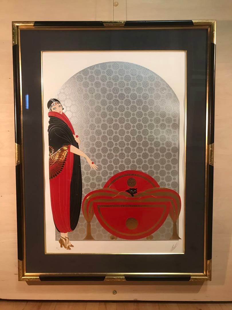 エルテ　「エメラルドの瞳」　シルクスクリーン　直筆サイン・エディション有り