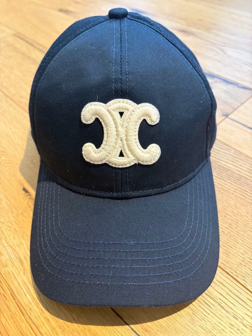 CELINE ネイビーキャップ【週末限定安値】 中古・古着通販】CELINE (セリーヌ) ロゴベースボールキャップ