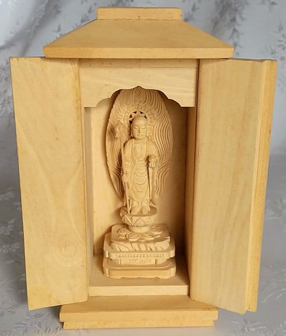 地蔵菩薩立像【極小】#400 厨子入り 木彫 仏像 地蔵菩薩立像【極小】#400 厨子入り 木彫 仏像