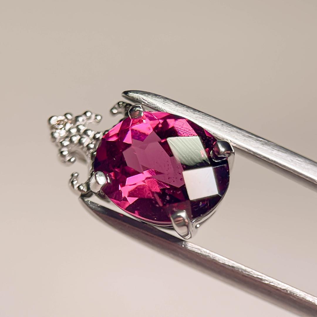 JN133-1 Pt900 トップ 2.0ct ロードライトーガーネット